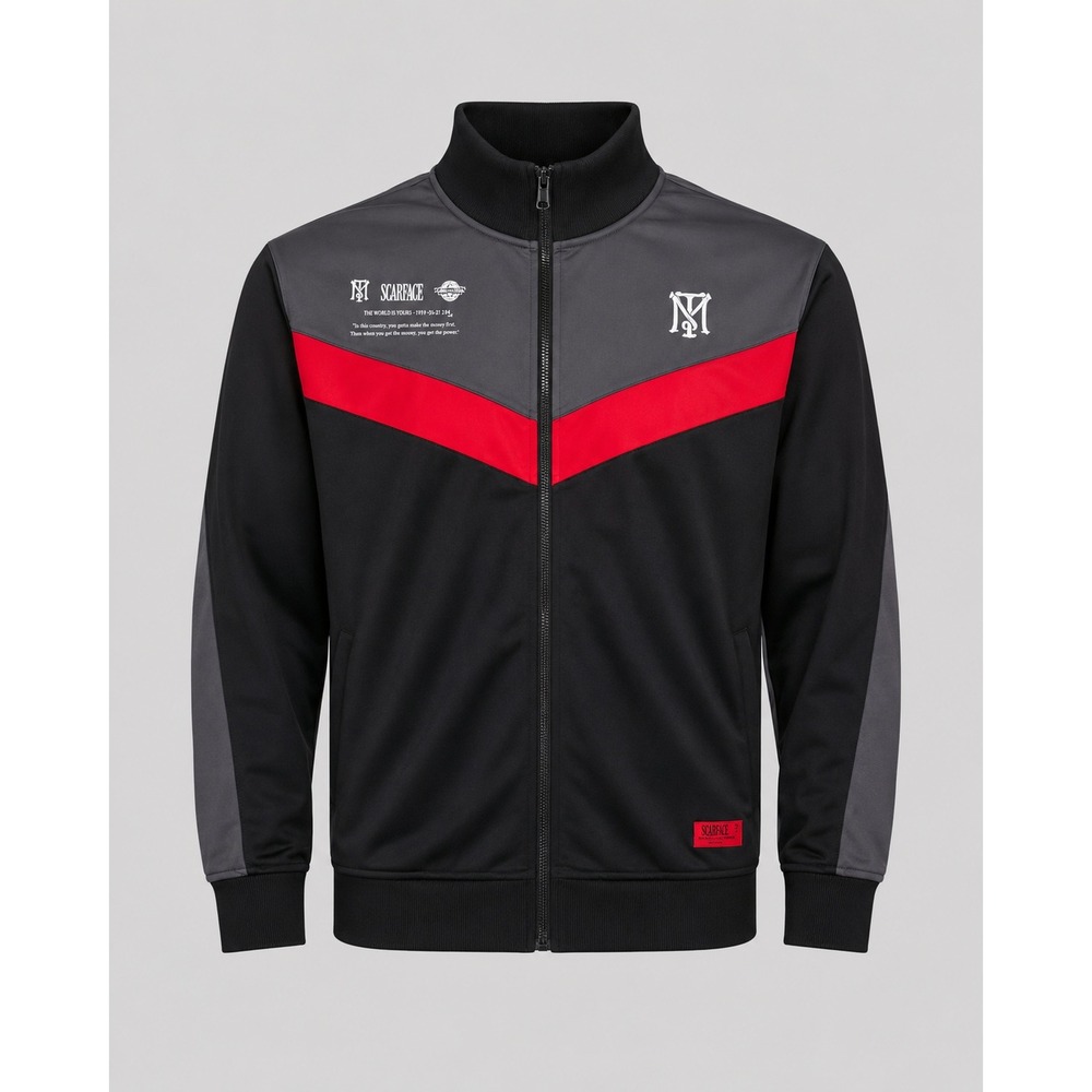 Scarface Tony Montana Limited Release Track Jacket Black Red Mens Large L